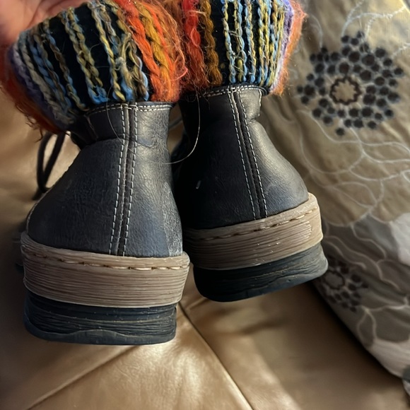 RIEKER Felicitas leather fleece lined booties boots - Picture 5 of 9